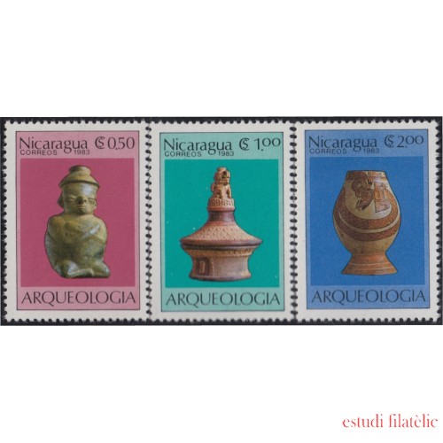 Nicaragua 1294/96 1983 Arqueología Cerámica Precolombina MNH