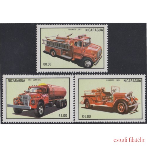 Nicaragua 1300/02 1983 Coches bomberos MNH