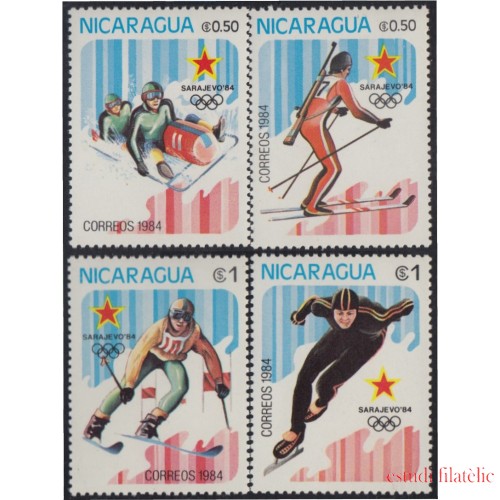 Nicaragua 1315/18 1984 Juegos de Olímpicos de Invierno en Sarajevo MNH