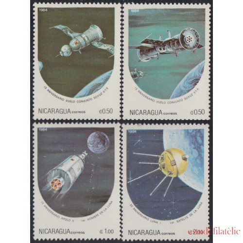 Nicaragua 1330/33 1984 Día de la Cosmonaútica Satélites MNH