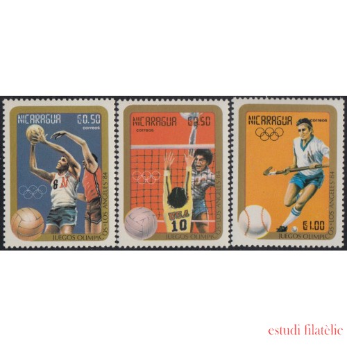 Nicaragua 1342/44 1984 Juegos Olímpicos de Verano Pelotas MNH