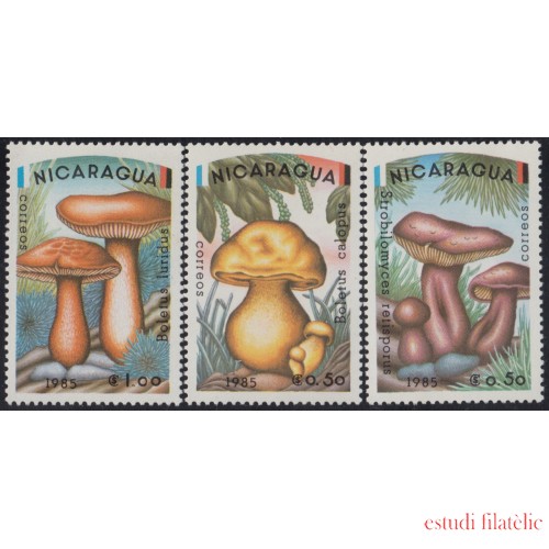 Nicaragua 1361/63 1985 Flora Champiñones MNH