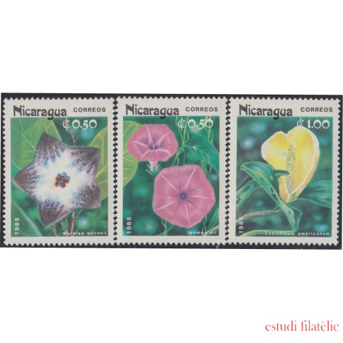 Nicaragua 1365/67 1985 Flores locales Flowers MNH