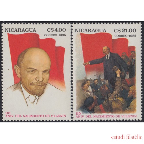 Nicaragua 1374/75 1985 115º Aniversario del nacimiento de Lenin MNH