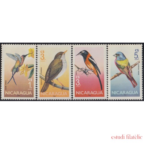 Nicaragua 1407/10 1986 Fauna Pájaros Birds MNH