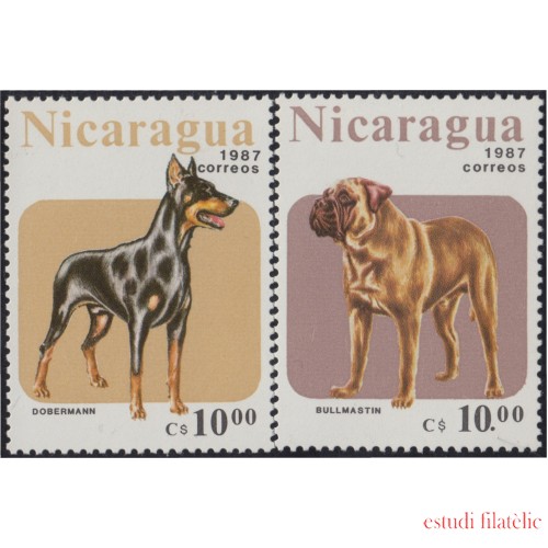 Nicaragua 1470/71 1987 Perros de raza MNH