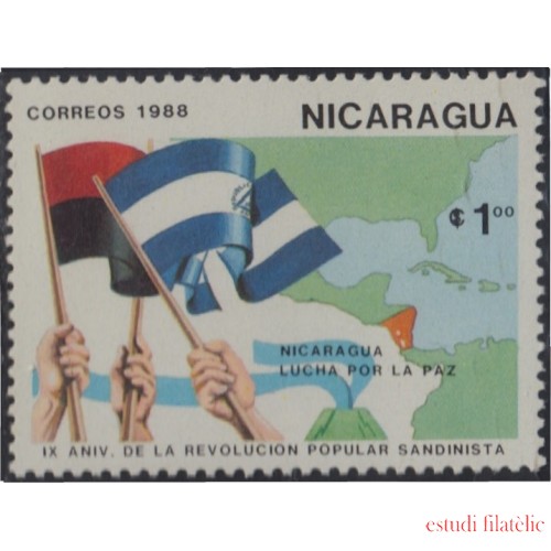 Nicaragua 1503 1988 9º Aniversario de la Revolución  Popular Sandinista MNH