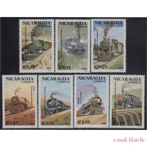 Nicaragua 1590/96 1991 Ferrocarriles de América Sur MNH