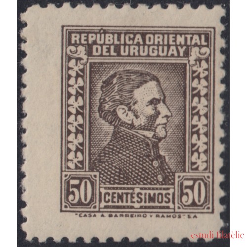 Uruguay 477 1934 Serie Antigua Artigas Litografía MH sombras