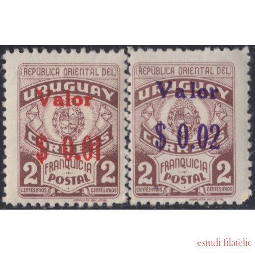 Uruguay 541/42 1943 Serie Antigua MNH