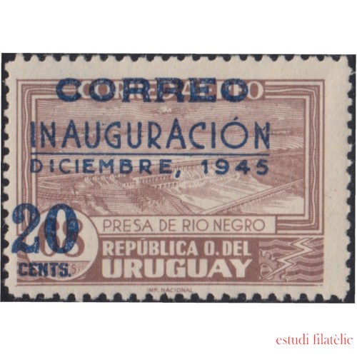 Uruguay 567 1945 Inauguración de la presa sur de Río Negro MNH