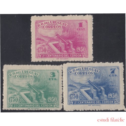 Uruguay 599/601 1950 Bicentenario de Cordon distrito de Montevideo MNH