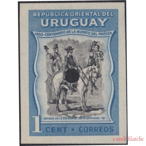 Uruguay 605 1951 Prueba Artigas en la calera de la huérfanas Centenario de la muerte del prócer MNH