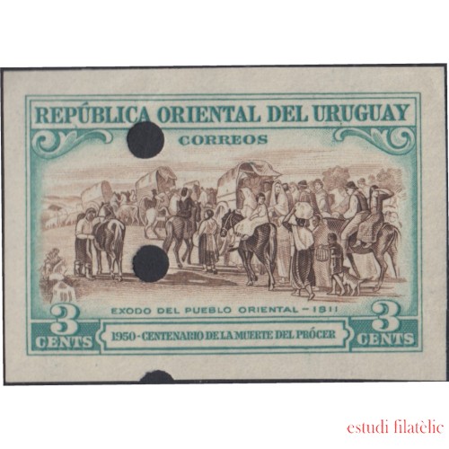 Uruguay 607 1951 Prueba Éxodo del pueblo Oriental Centenario de la muerte del prócer 