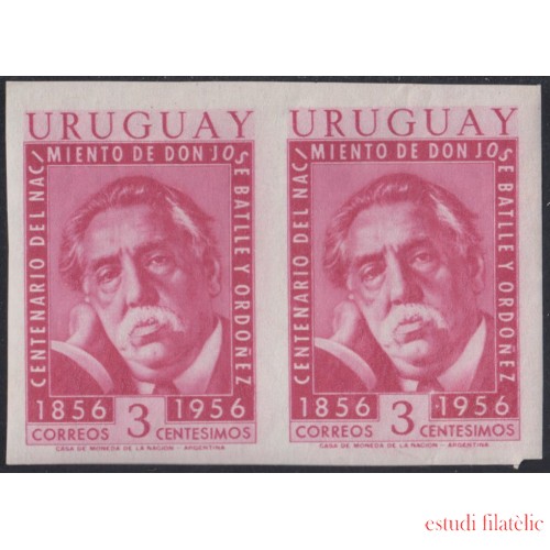 Uruguay 642a 1956 Centenario del nacimiento del Presidente José Battle y Ordonez SD pareja