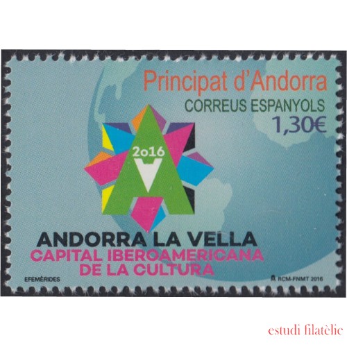 Andorra Española 444 2016 Efemérides MNH