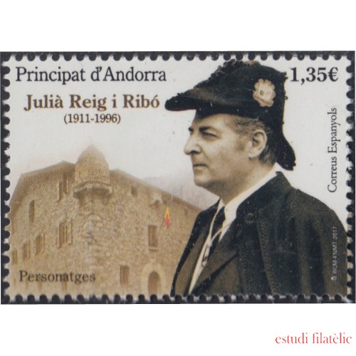 Andorra Española 459 2017 Personajes  Juliá Reig i Ribó MNH