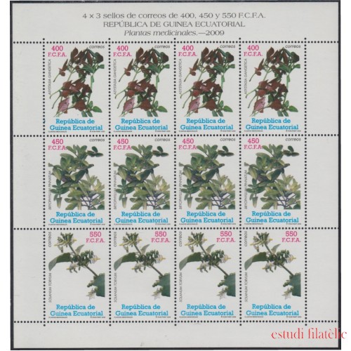 Guinea Ecuatorial 418/20 2009 Minihojita Plantas medicinales MNH