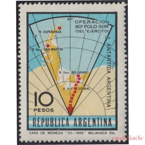 Argentina 776 1966 Exploración Militar al Polo Sur MNH