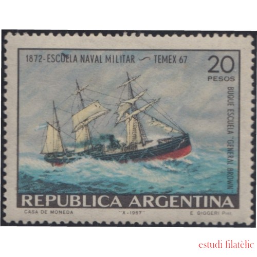 Argentina 801 1967 Exp.Filatélica temática y 95 Años de la Escuela Naval MNH