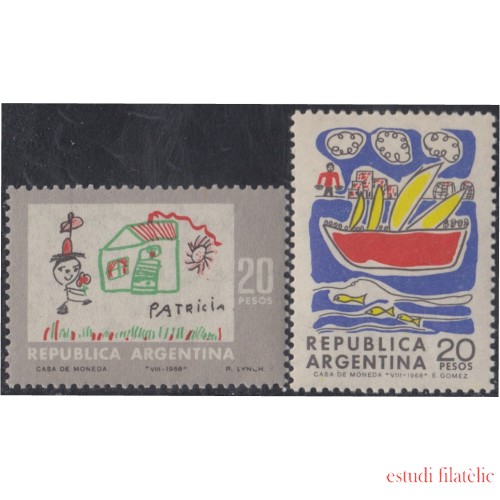 Argentina 818/819 1968 Dibujos infantiles MNH