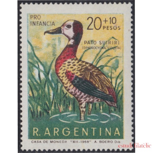 Argentina 847 1969 Sobrecarga Pro Infancia Pato MNH