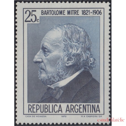 Argentina 930 1972 150 Años del nacimiento de Bartolomé Mitre MNH