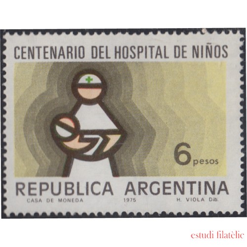 Argentina 1033 1975 Centenario del Hospital de Niños Filigrana G Mate. MNH