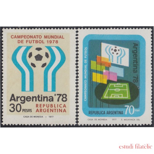 Argentina 1081/1082 1977 Copa del Mundo de Fútbol. Argentina 78 MNH