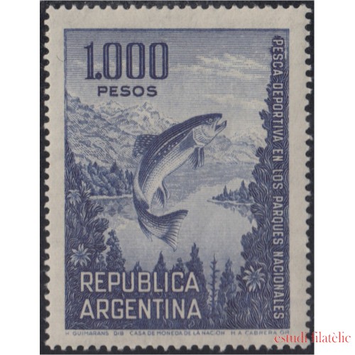 Argentina 827 1968 Serie corriente Pesca Deportiva Pez Fish MH