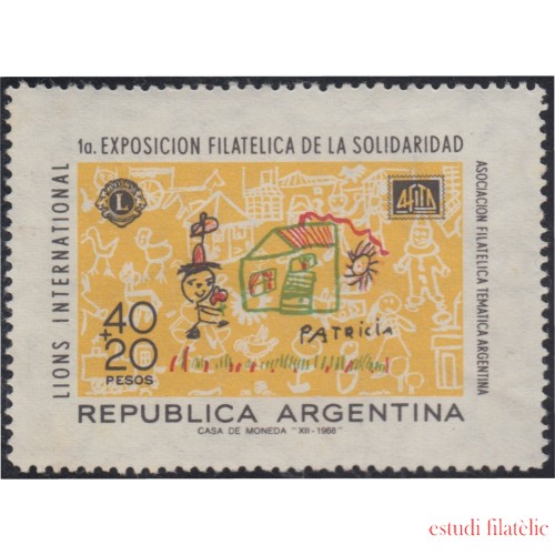 Argentina 830 1968 Lions Int. 1º Exp. filatélica de solidaridad MH