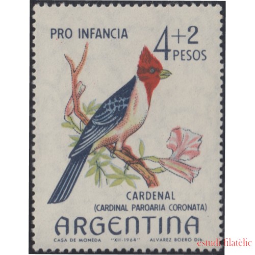 Argentina 699 1965 pájaros bird fauna Sobretasa Pro-infancia MH