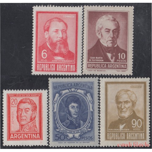 Argentina 779/783 1966/67 Serie Corriente. Tipo de 1959-65 MH