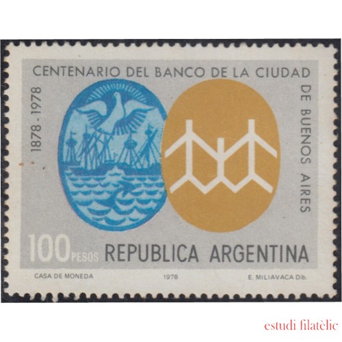 Argentina  1140 1978 100 Años de la Banca Nacional en Buenos Aires MNH  