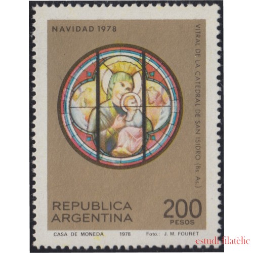 Argentina 1160 1979 Navidad Christmas Vitral de Catedral de San Isidro MNH 