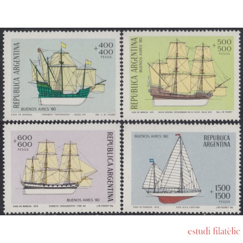 Argentina 1185/88 1979 Exp. Filatélica Internacional Barcos Boats MNH 