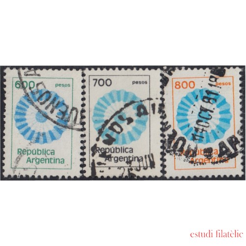 Argentina 1237/39 1980/81 Serie corriente Colores Nacionales usados 