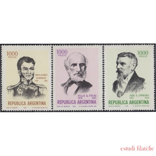 Argentina 1255/57 1981 Juan Arenales Félix Frías José Uriburu MNH