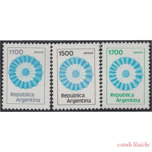 Argentina 1278/80 1981/82 Serie corriente Colores Nacionales MNH 