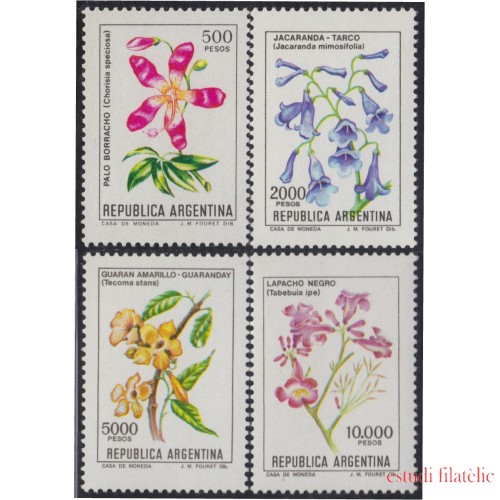 Argentina 1290/93 1982 Serie Antigua Flores Flowers MNH 