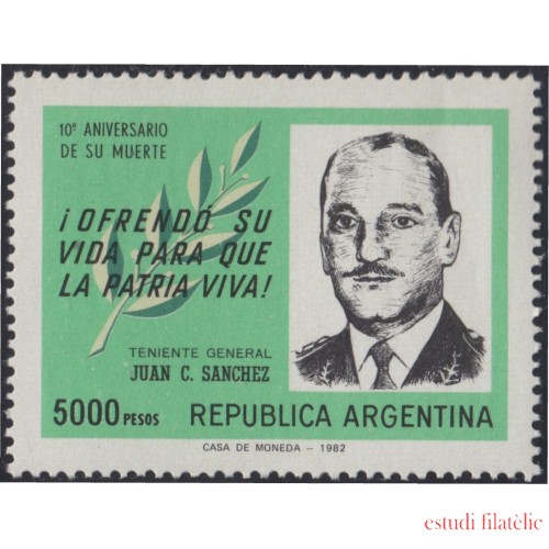 Argentina 1294 1982 10º Aniversario de la muerte de Juan C Sánchez MNH 