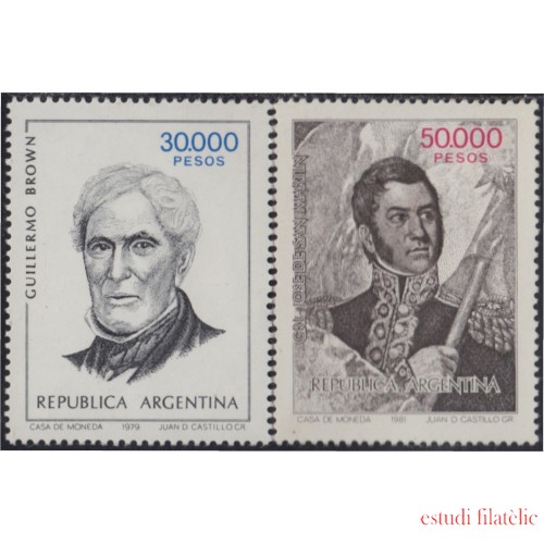 Argentina 1298/99 1982 Personalidad General San Martín MNH 