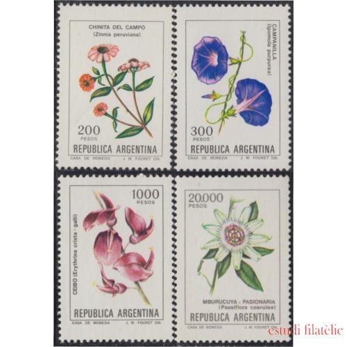 Argentina 1312/15 1982 Serie Antigua Flores Flowers MNH 