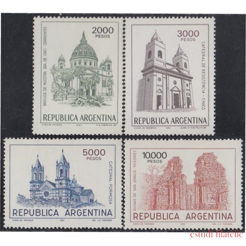 Argentina 1316/19 1982 Edificios Religiosos Catedral de Formosa Ruinas de San Ignacio MNH 