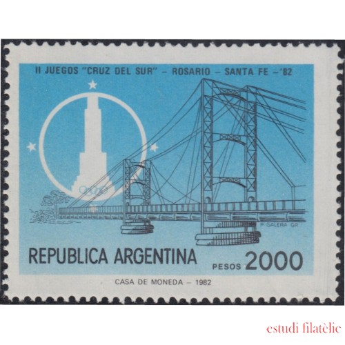 Argentina 1323 1982 Emblema de juegos de Cruz del Sur y puente de Santa Fé MNH 