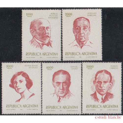 Argentina 1340/44 1983 Escritores Argentinos MNH 