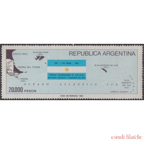 Argentina 1345 1983 1º Aniversario de la ocupación argentina en las Islas Malvinas MNH 