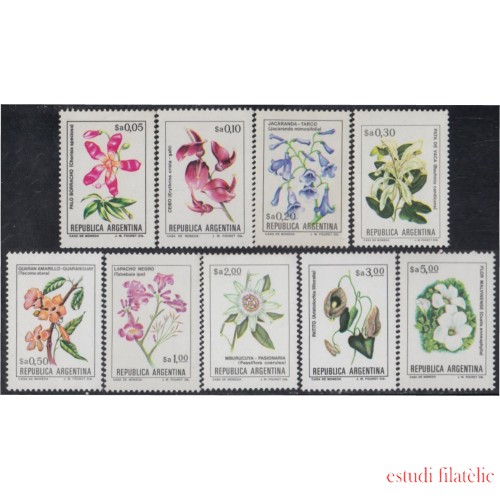 Argentina 1352/60 1983 Serie corriente Flores Flowers MNH 