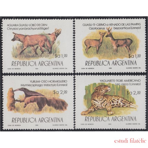 Argentina 1366/69 1983 Protección de la Fauna Tigre Oso Lobo Venado MNH 