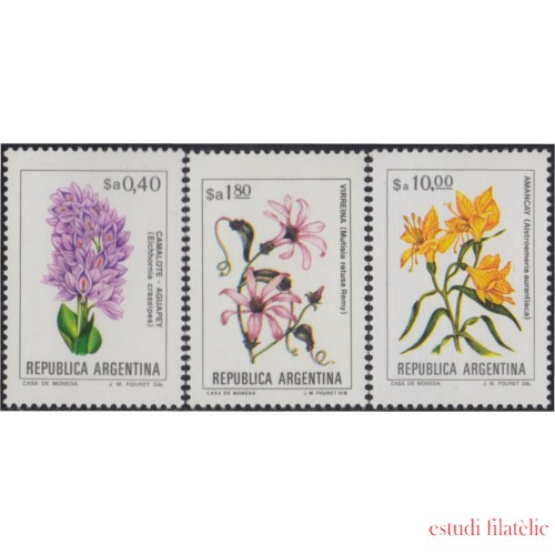 Argentina 1388/90 1983 Serie corriente Flores Flowers MNH 